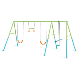 Intex Altalena Swing Set Colorata, Due Seggiolini, Dondolo e Trapezi, 465x249x203 cm