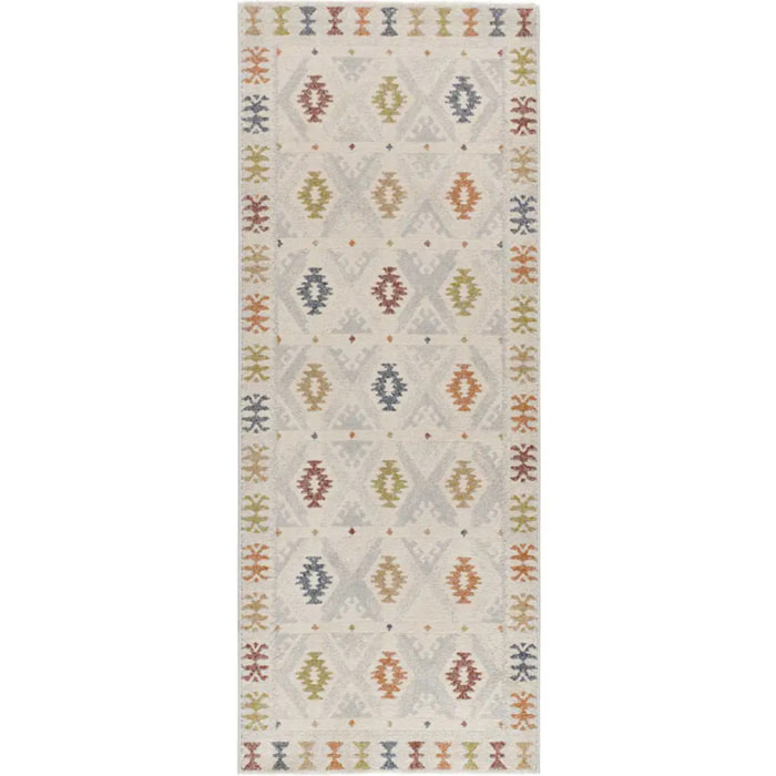 TAMARIS Alfombra étnica de pelo corto multicolor, varias medidas disponibles.