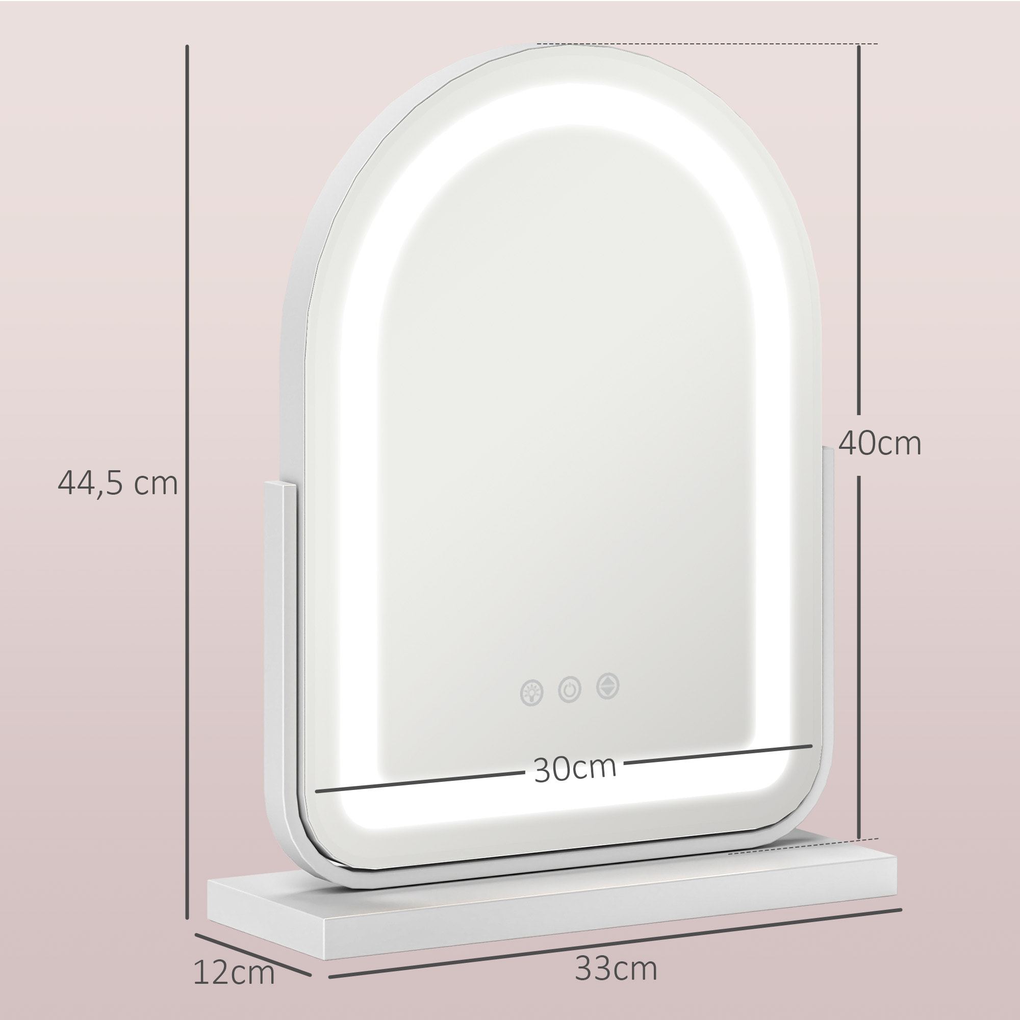 Espejo Maquillaje con Luz LED Espejo Tocador Giratorio con 3 Modos de Iluminación Ajustables Interruptor Táctil Rotación Regulable de 360° y Función de Memoria Blanco