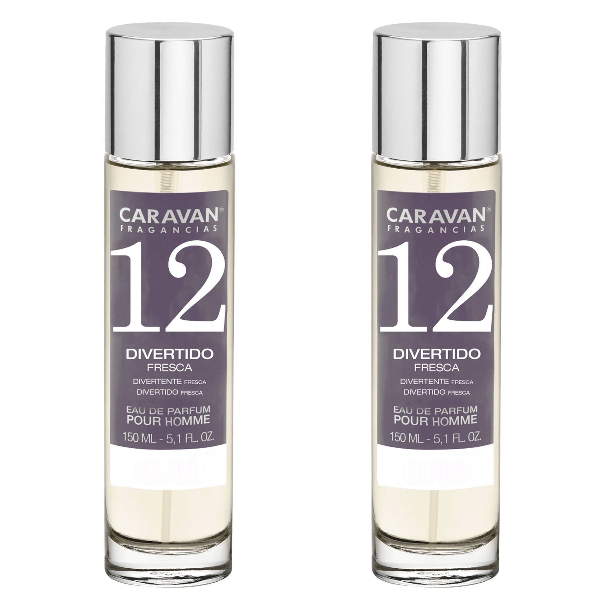 Caravan fragancias - caja de regalo con 2 perfumes nº12 de 150 ml, para hombre