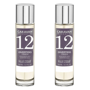 Caravan fragancias - caja de regalo con 2 perfumes nº12 de 150 ml, para hombre