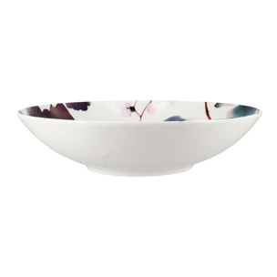 Lot de 6 assiettes creuses en porcelaine blanche 21cm AQUARELLE