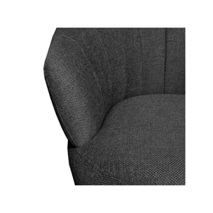 Fauteuil en tissu gris anthracite pivotant - ROMANE