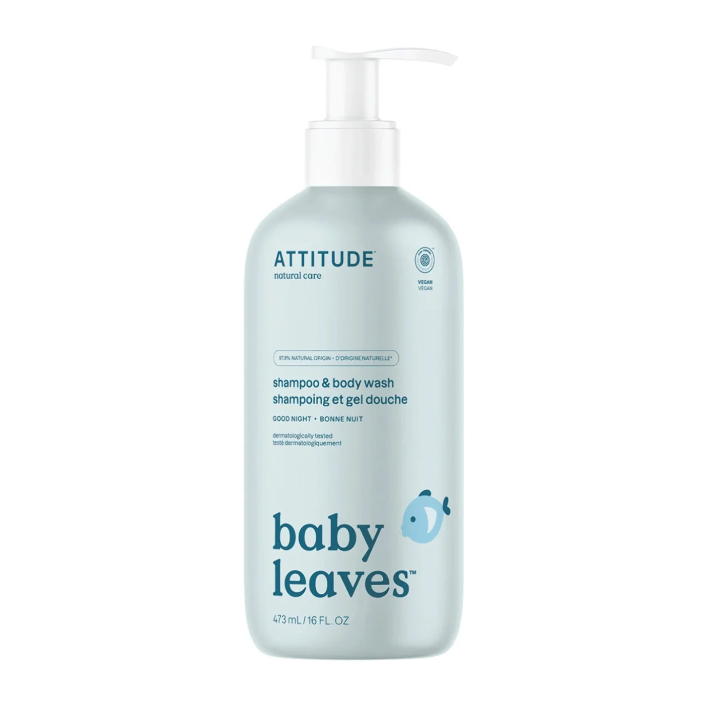 Baby leaves Champú y gel 2 en 1 Buenas noches Attitude 473 ml