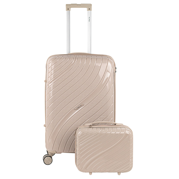 Juego De Maletas Rígidas Pp Itaca Danubio Taupe