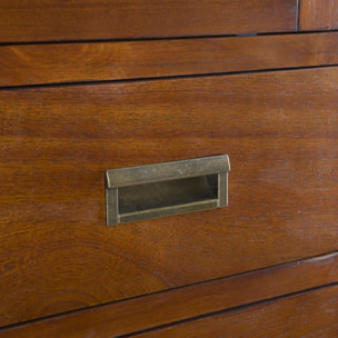 Vitrine Kenia -bois massif de mindi et placage naturel de mindi-couleur teck 115 x 190 x 40 cm