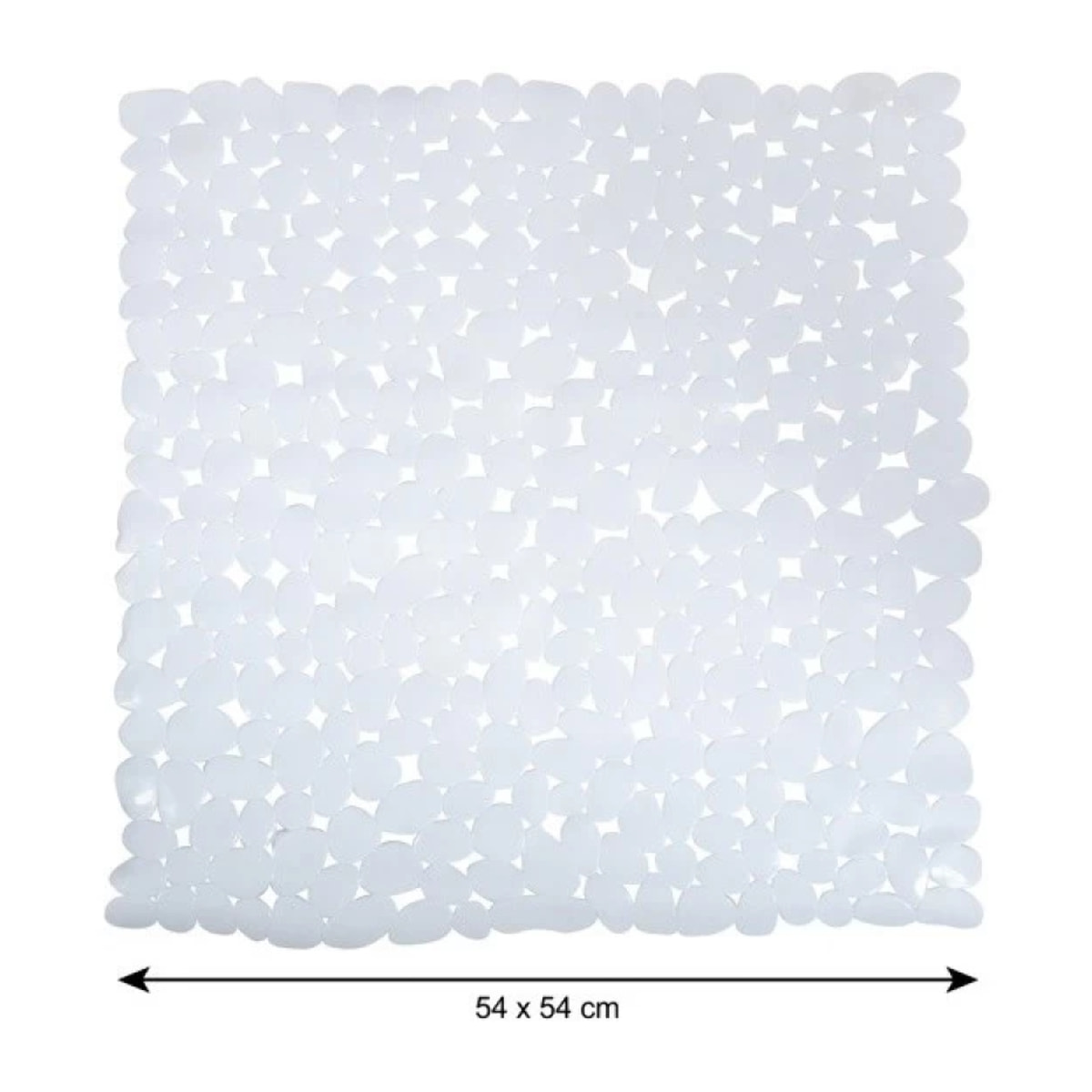 Tapis Fond de douche PVC GALETS 53x53cm Blanc MSV