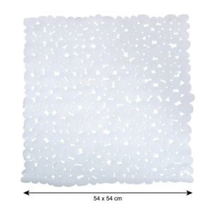 Tapis Fond de douche PVC GALETS 53x53cm Blanc MSV