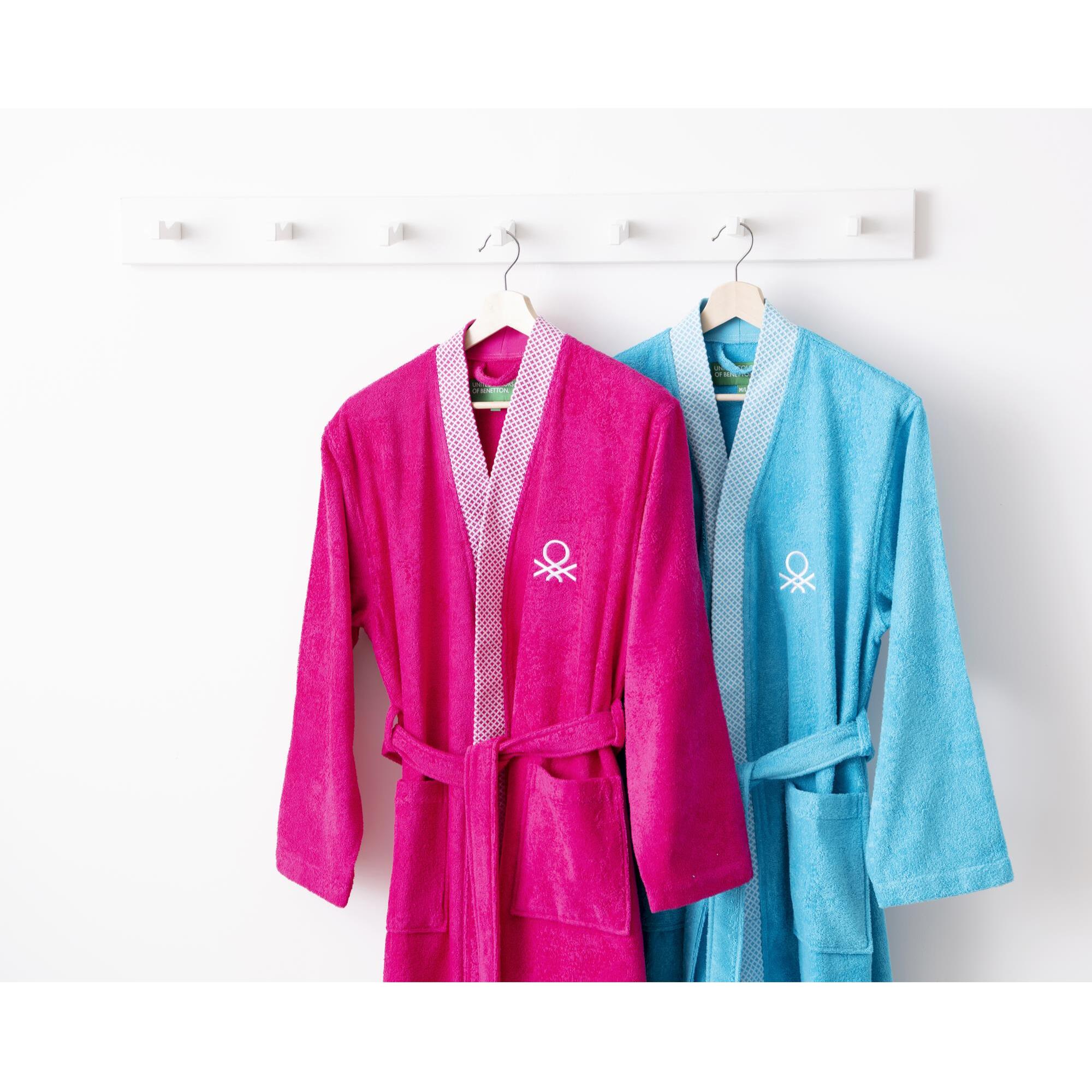 Albornoz 380gsm 100%algodón con ribete jacquard morado summer benetton