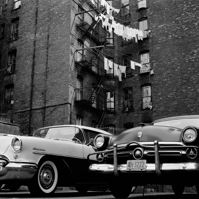 Photo noir et blanc de New York en 1960 Toile imprimée