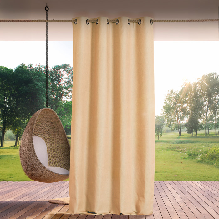 Rideau extérieur déperlant  - Effet chiné - Beige