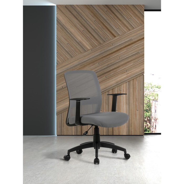 Silla de estudio Devon tela gris 94x61x59 cm