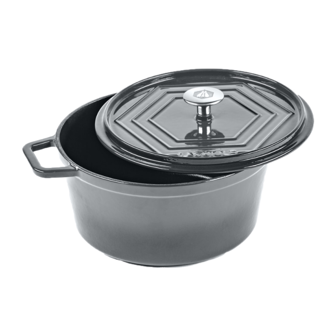 Batterie de cuisine - set de 3 pièces fonte émaillée gris