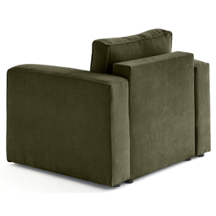 Topaze - fauteuil en velours côtelé plat - Vert