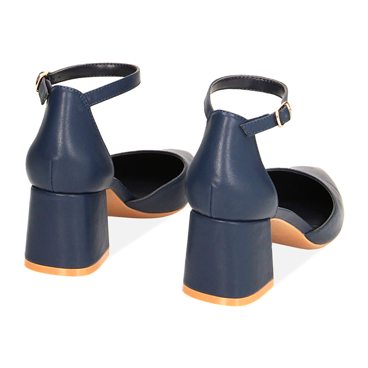 Décolleté Open Shank blu, tacco 6 cm