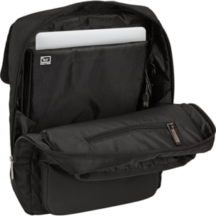Mochila con solapa portatil 13,3+usb safta business "black"
