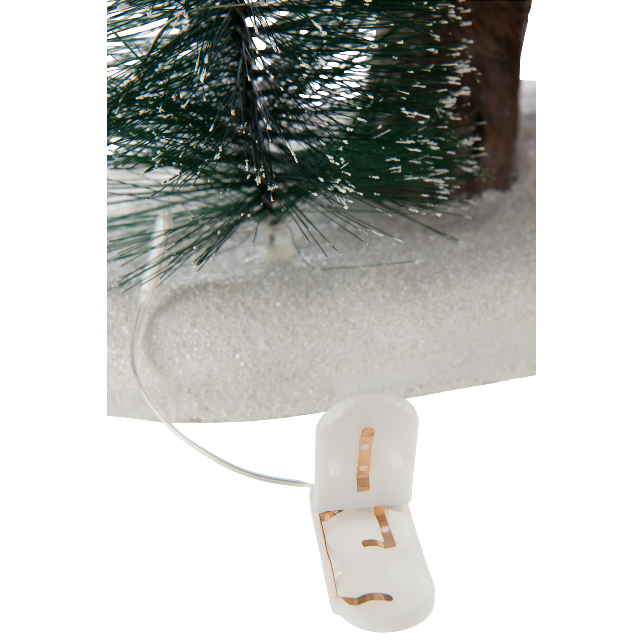 J-Line figurine Ours Arbre + Ski - polyrésine - mix - LED