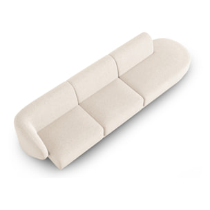 Canapé modulable droit "Lionel" 4 places en tissu chenille beige clair mélange