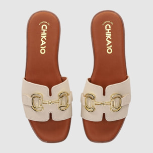 Sandalias de Piel - Hielo - Tacón: 2 cm