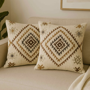 Cojín de algodón con cremallera y estampado KLIM 43x43cm