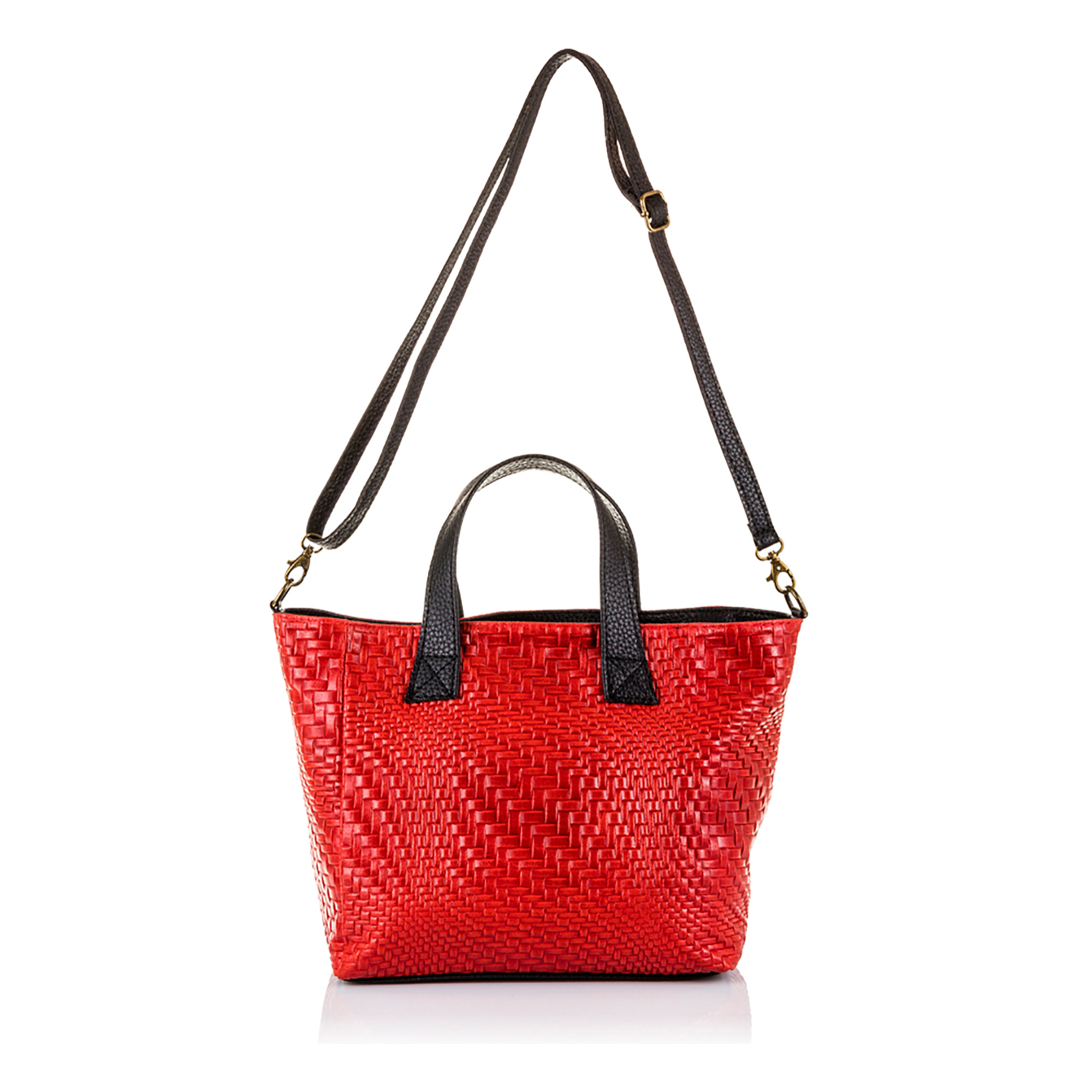 Cassandra Borsa tote Donna.Pelle autentica Camoscio Inciso Intrecciato