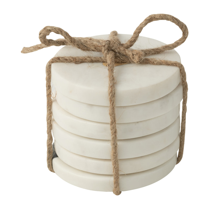 J-Line dessous de verre Marbre - pierre - blanc - set de 6