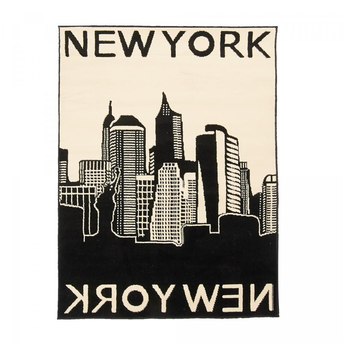 Tapis NEWYORK noir et blanc