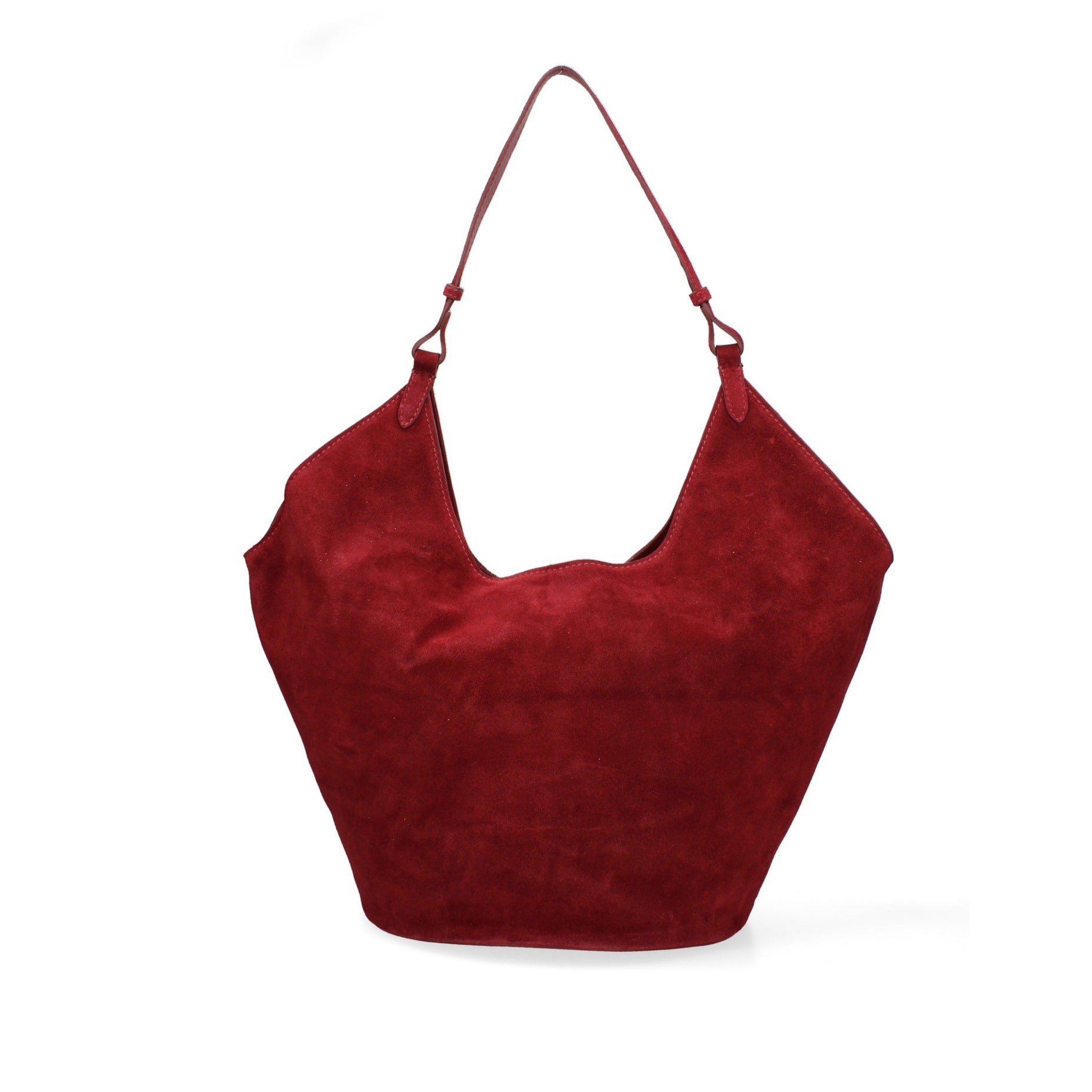 Borsa a spalla da donna - Modello Lisboa - Pelle Scamosciata - 27.0 x 38.0 x 21.5 cm