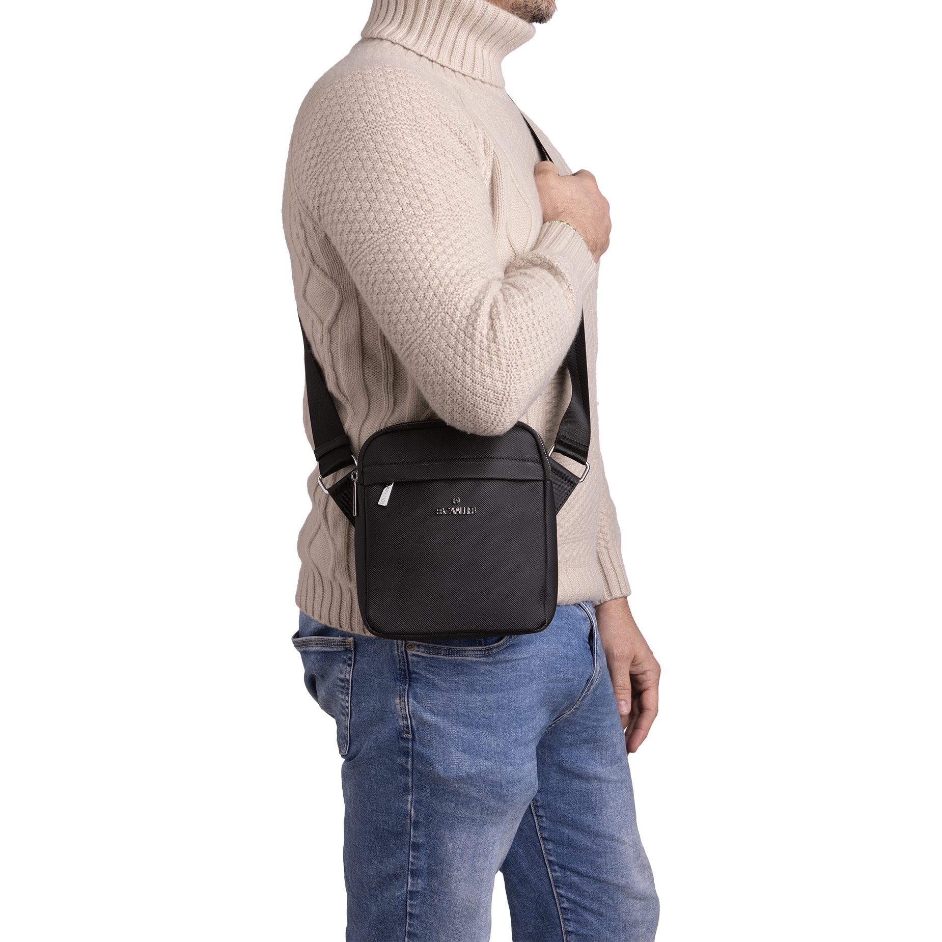 Borsa a tracolla  da uomo Textile Polyester 19x21x6 cm