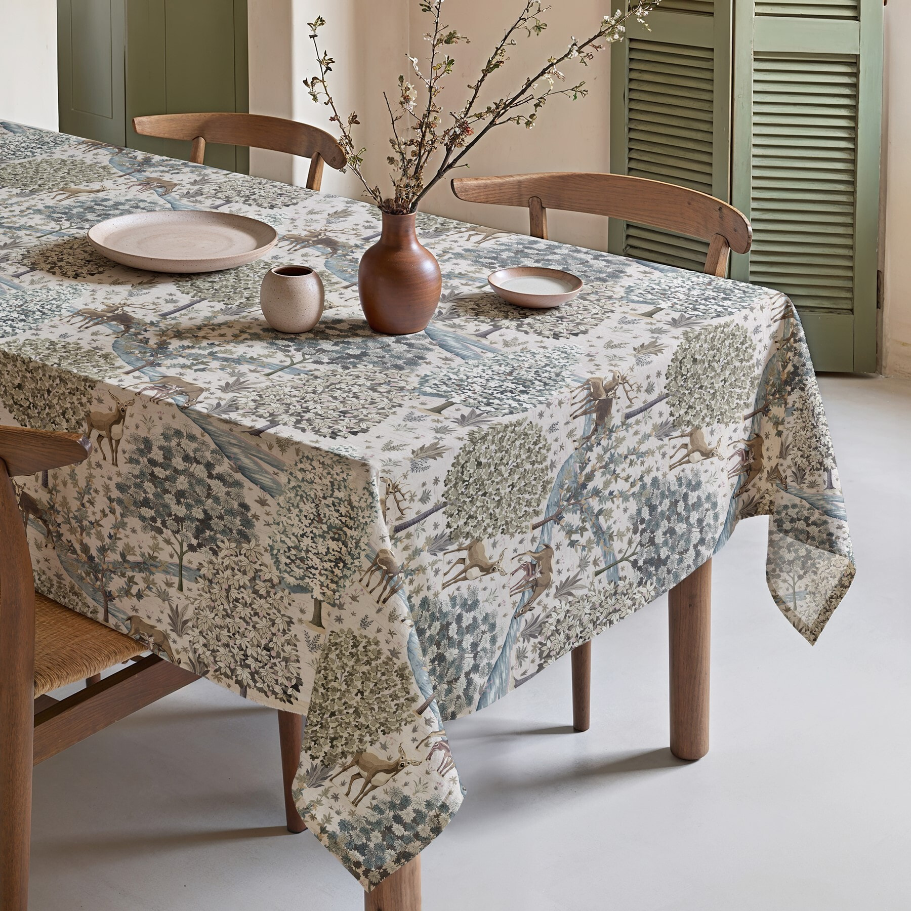 Nappe imprimée anti-tâches BAMBI BLEU