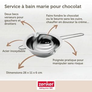 Service à bain marie et pince à friture pour beignets Zenker Smart Pastry