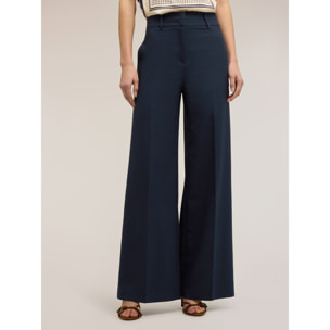 Motivi - Pantalones palazzo en tejido armaturado - Azul