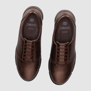 Zapatos de Piel - Bronce - Tacón: 3 cm