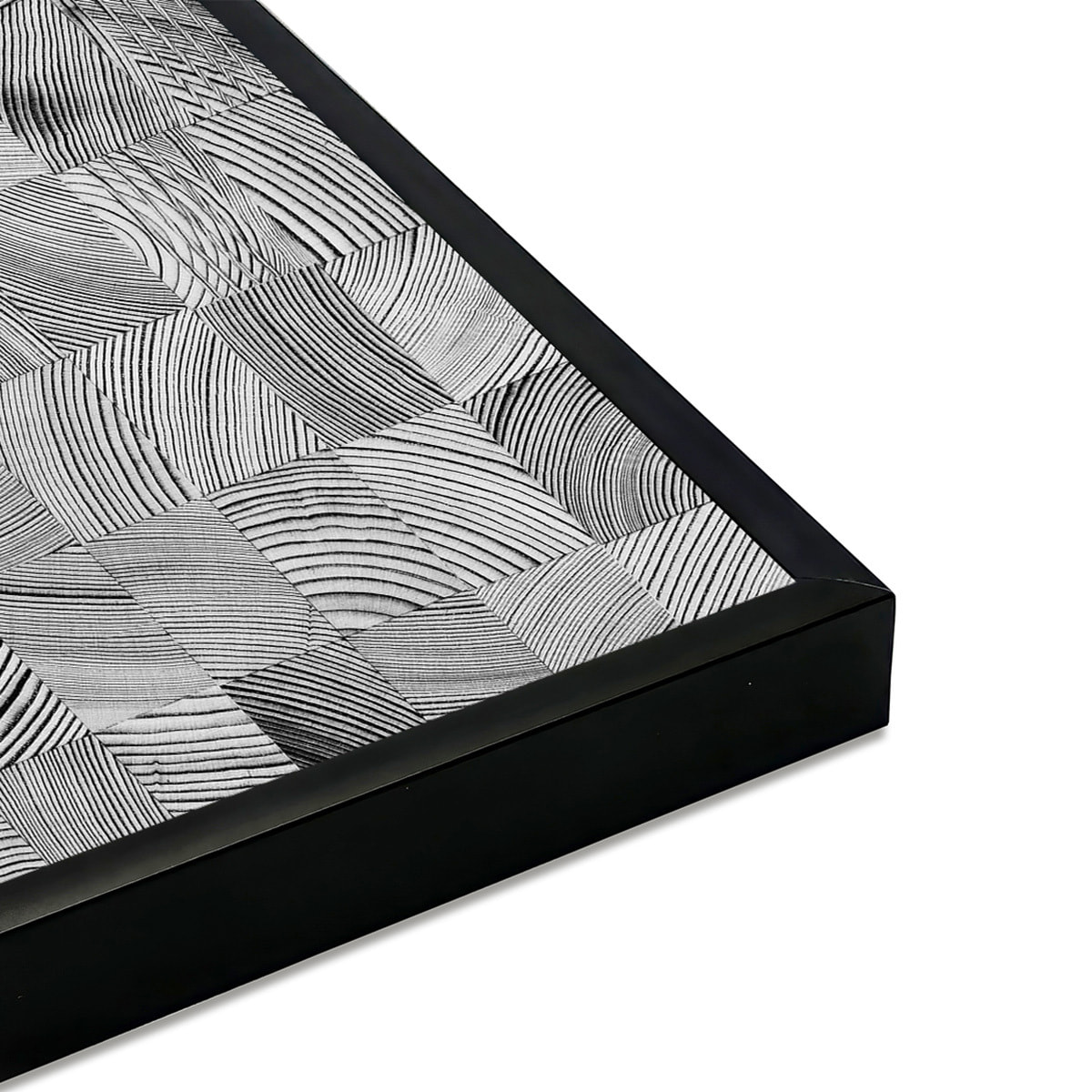 Affiche encadrée motifs graphiques noir et blanc Affiche + cadre en métal - Noir