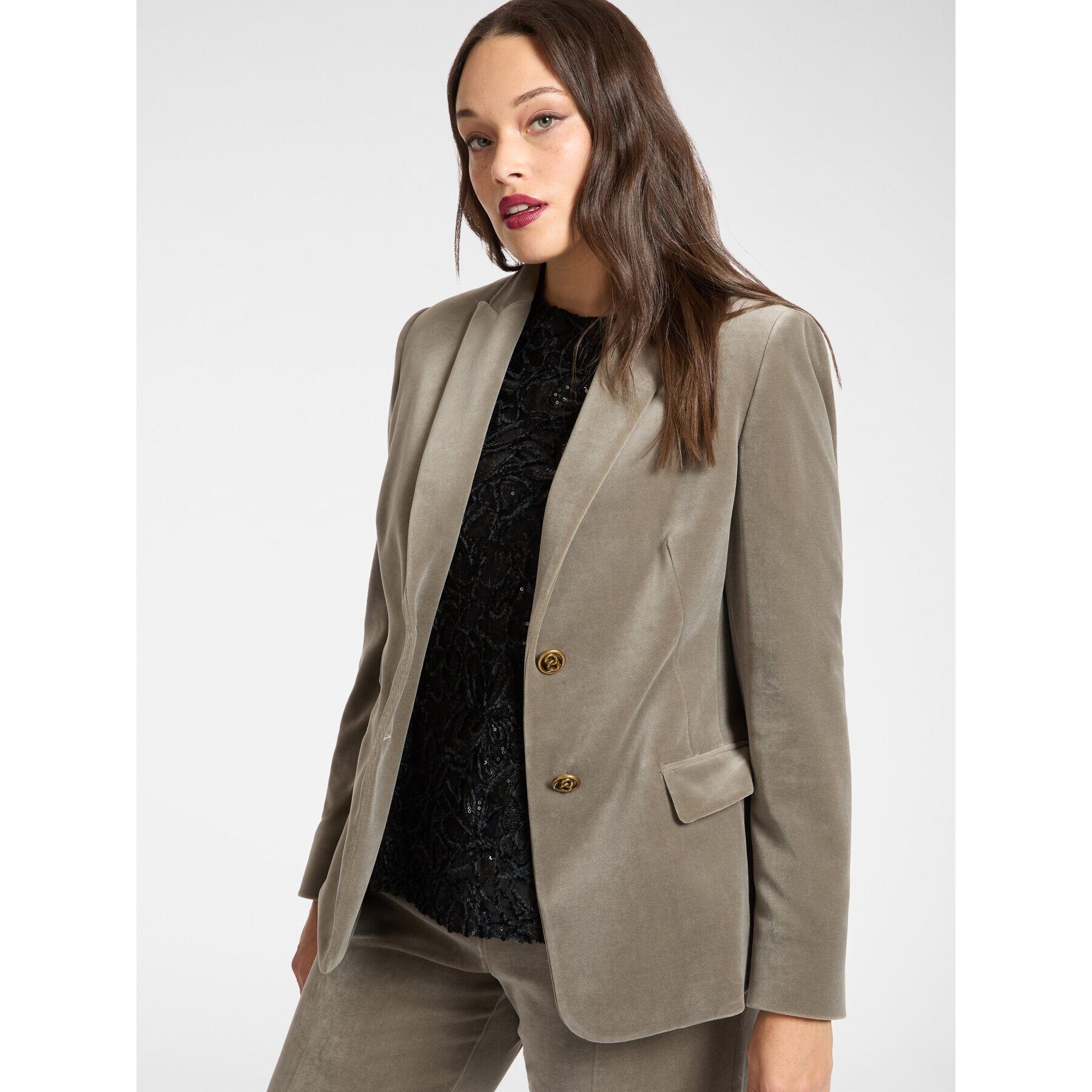 Elena Mirò - Blazer in velluto - Grigio
