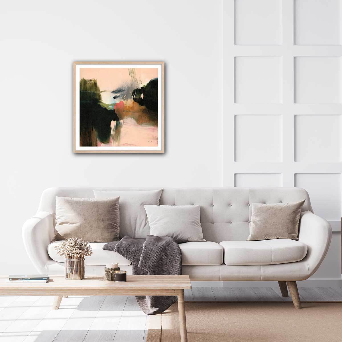 Affiche Texture brossée Affiche + cadre en bois - Chêne