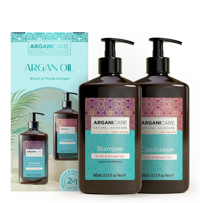 Argan - Coffret Réparateur Shampooing 400ml + Après-Shampooing 400ml