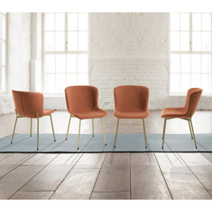 Oresteluchetta Set 4 Sedie RANN RED GOLD