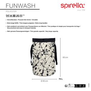 Panier à linge FUNWASH 75L Blanc Spirella