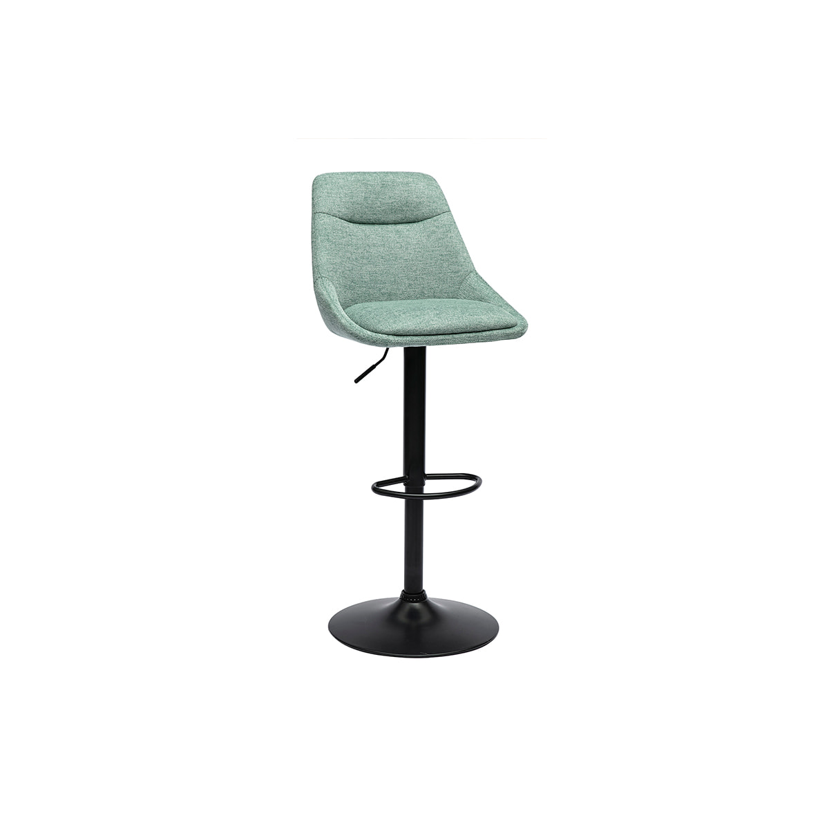 Tabourets de bar réglables pivotants 360° en tissu effet velours texturé vert céladon et métal (lot de 2) ALESS