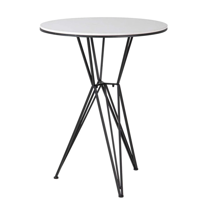 Mesa Metal Marmol Blanco 70x70x110 Cm