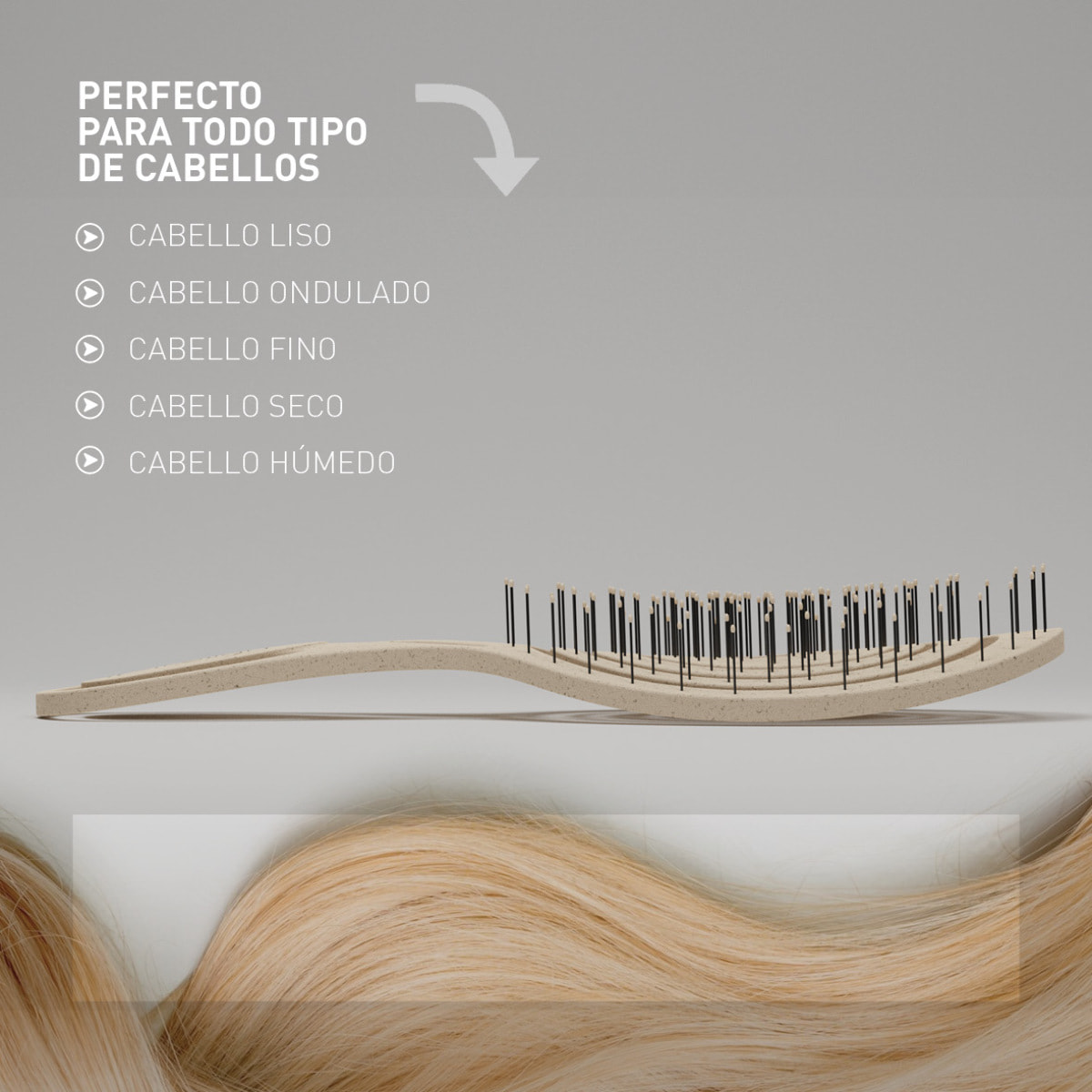 Brosse Biodégradable Spirale - Beige - Poils de 20 mm