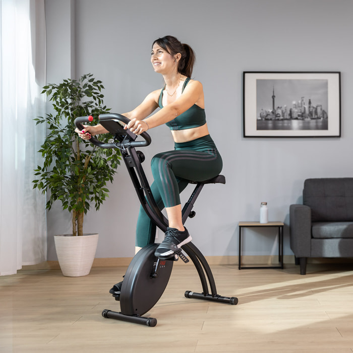 Bicicleta estática plegable FITFIU disco inercia 8kg y pulsómetro