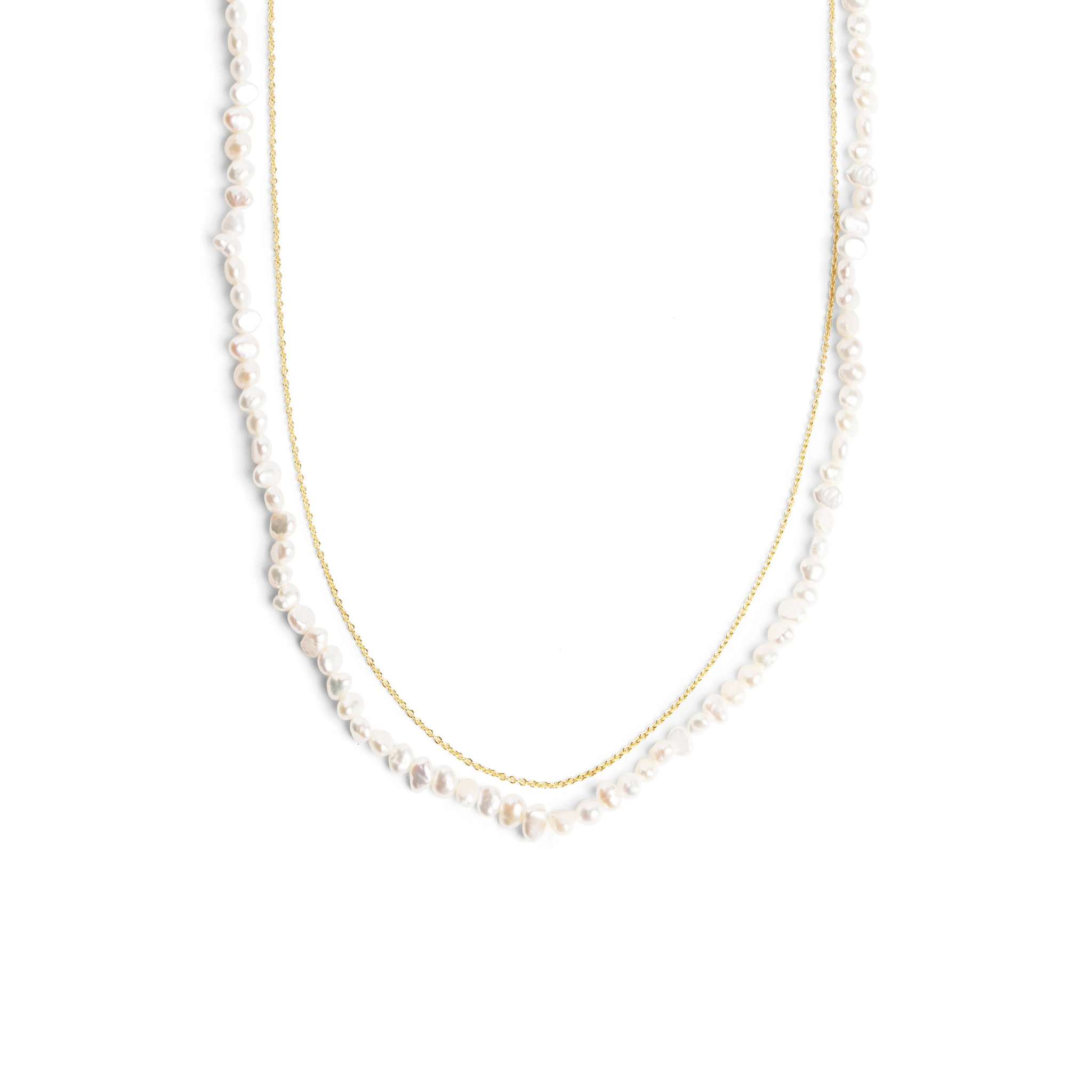 Collar Pearl Chain Baño Oro