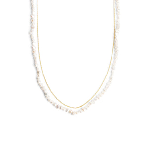 Collar Pearl Chain Baño Oro
