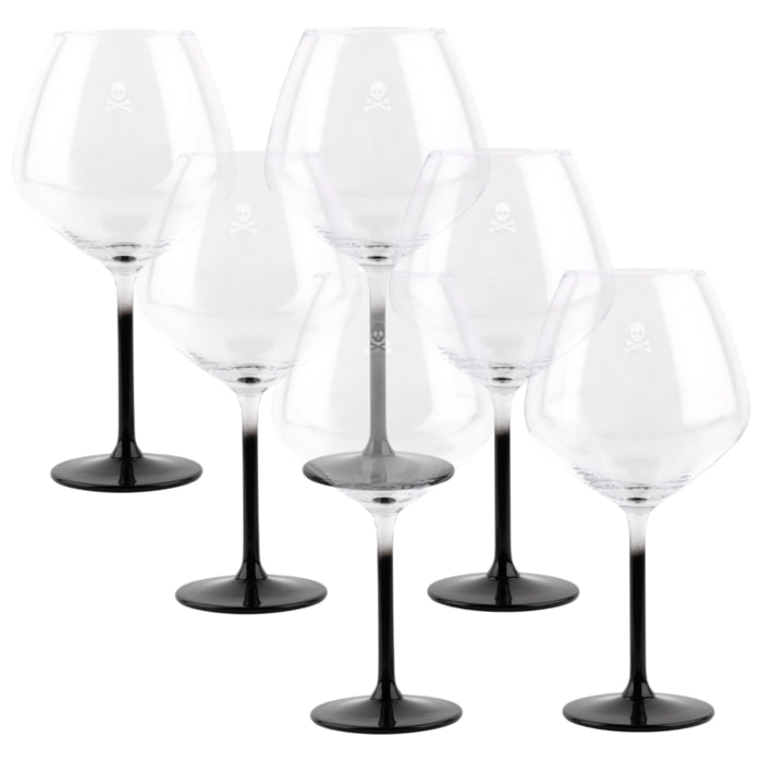 Juego de 6 copas gin calavera de 720ml en cristal scalpers home