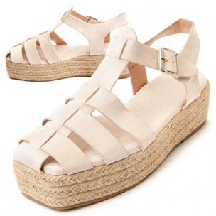 Sandalia de plataforma - Beige - Altura: 5 cm