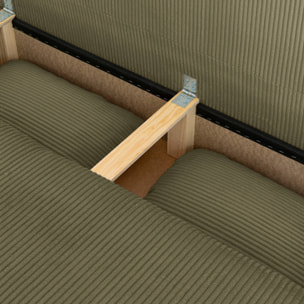 Banquette convertible 3 places velours côtelé avec coffre SELMA