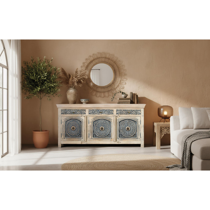 Aparador de Madera de Mango Estilo Mediterráneo Moderno