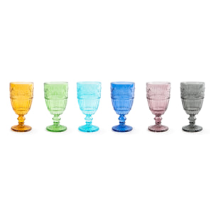 Set de 6 verres à vin Excelsa – Country Flower, Verre Multicolore 35 cl